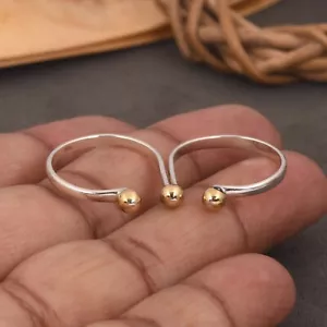 Anillo Doble Dedo Dos Tonos Plata de Ley 925 Mujer Joyería Para Compromiso - Imagen 1 de 12