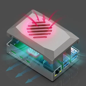Silver Shadow Case Praktische ABS-Schutzhülle für Raspberry Pi 5 DE - Afbeelding 1 van 9