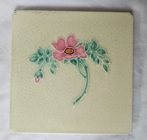 PRETTY FLORAL art nouveau period 6 INCH TILE, (A) - Picture 1 of 4