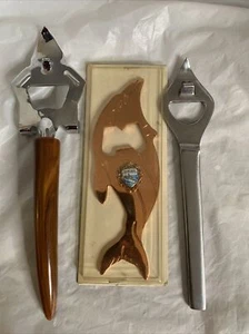 Three Can Openers Advertisement , Bakelite Metal Handle Vintage - Picture 1 of 5
