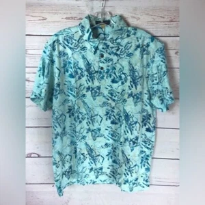 Pete Huntington Men's Light Blue Knot Working Short Sleeve Polo, Size Medium - Picture 1 of 3