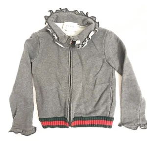 Gucci Children Girls Gray Zip-Up Sweatshirt Jacket - Picture 1 of 6
