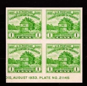 US Scott # 766 - MNH-NGAI - 4er Block - Bottom Sheet Margin - Bild 1 von 2