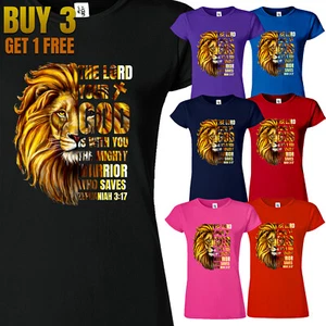 The Lord Your God Christian Religious Warrior Womens T Shirt Jesus Faith New USA - Picture 1 of 13