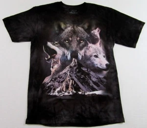 The Mountain Wolfpack Howling Wolves Snowy Mountain Tie Dye T Shirt Size S - Picture 1 of 5