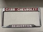 Carr Chevrolet Beaverton OR Vintage Metal Dealer License Plate Frame Chevy Old