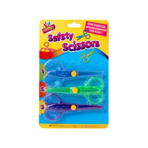 3er PACK KINDER SICHERHEITSSCHERE KUNST HANDWERK SICHER SCHNEIDEN KREATIV SPASS SCHULE - Bild 1 von 1
