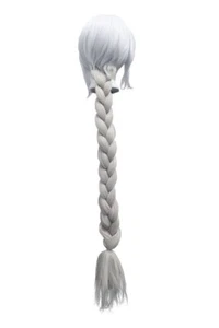 35'' Long Clip on Synthetic Braid Wig Accessory Silver Gray NEW - Picture 1 of 2