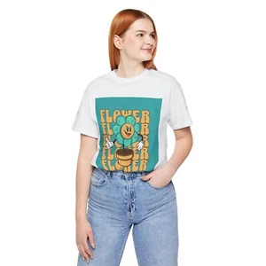 Flower Power Graphic T-Shirt, Cute Unisex Tee, Perfect Gift for Her or Him, - Picture 1 of 125