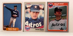 Fleer Nolan Ryan (3) 1981, 1983, 1985 Salón de la fama y líder de ponches - Imagen 1 de 2