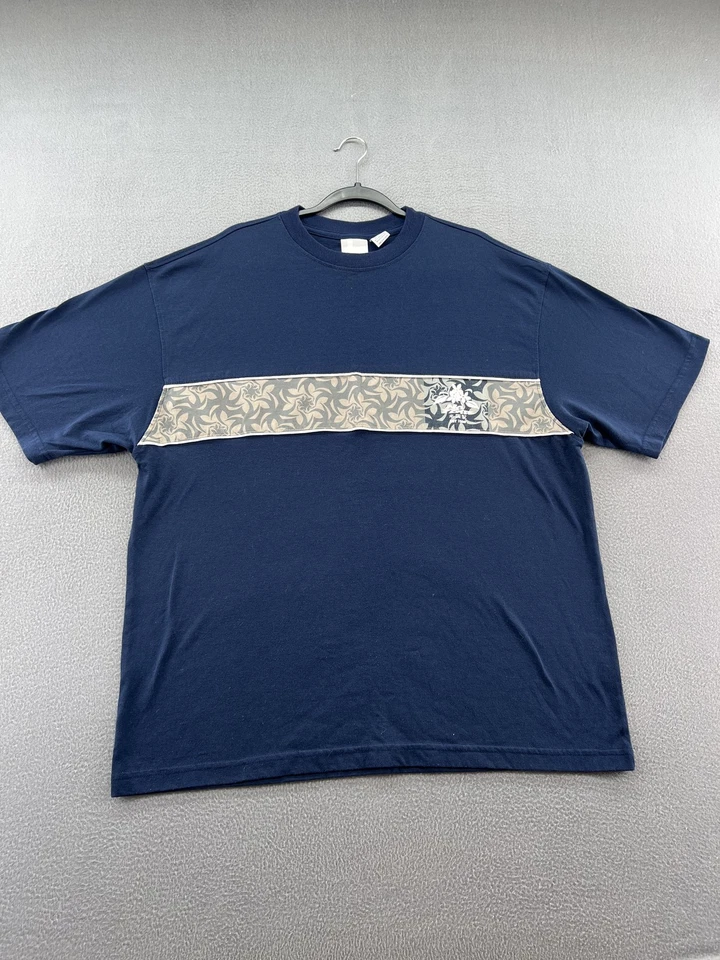 Camisa De Colección No Fear Para Hombres XL Azul Hecha en EE. UU. Floral Rayas Gráfico Años 90 Camiseta de Patín Foto 1 de 4