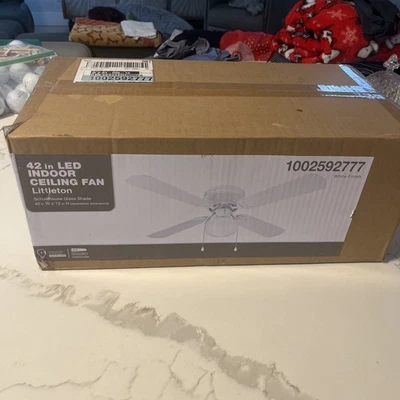 Hampton Bay UB42SWH-SH Littleton 42 in. Indoor White Ceiling Fan w/ Light Kit - Image 1 of 4