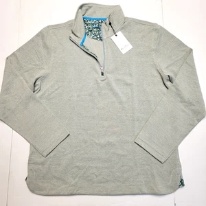 $188 New Robert Graham HOBSON Quarter Zip Pullover Men 's LARGE L Seafoam Green - Picture 1 of 6