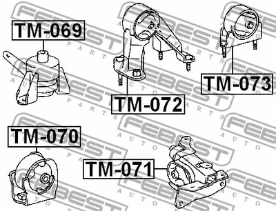 FEBEST 2001-2006 Toyota Matrix Rear Engine Mount TM-073 - Image 1 of 2