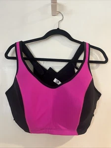 B Active Pink Black ColorBlock Sports Bra 44DDD Sports Bra Pickleball Athletic - Picture 1 of 10