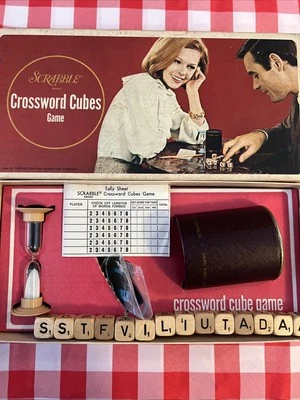 Scrabble Crossword Cubes Vintage 1968 Game Selchow & Righter Wooden Dice Complet - Image 1 of 4