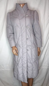 Cappotto lungo puffer vintage taglia S/M anni 70 Freddi Gail acciaio grigio piumino morbido - Foto 1 di 13