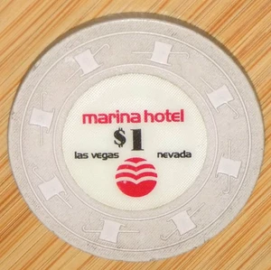 MARINA HOTEL CASINO $1 hotel casino gaming poker chip Las Vegas NV Nevada - Picture 1 of 3