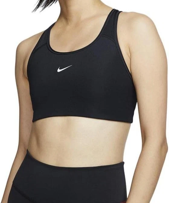 Womens Nike Dri-fit Swoosh Logo Bra Size M Medium Bv3636 010 Black White