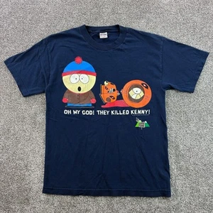 Vintage South Park Shirt Mens Large Navy Blue They Killed Kenny HBO Cartoon - Picture 1 of 5