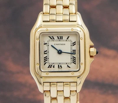 Cartier Panthere Small 866911 Ivory Roman 18K Yellow Gold 22mm Ladies Watch - Image 1 of 4