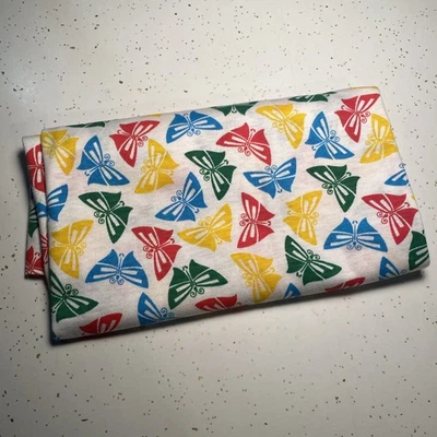 VTG Butterfly Print Cotton Fabric Remnant 20”x58” - Image 1 of 4