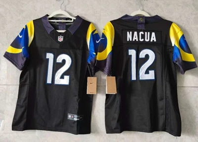 Jersey cosido negro Puka Nacua #12 Rams FUSE Rivalries para niños jóvenes 2 colores Foto 1 de 4