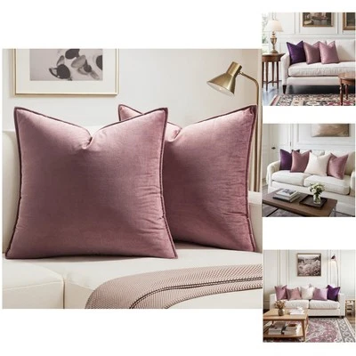 MIULEE 2er Set Samt Kissenbezug Flansch Kissenhülle Dekorative Sofakissen Dek... - Bild 1 von 2