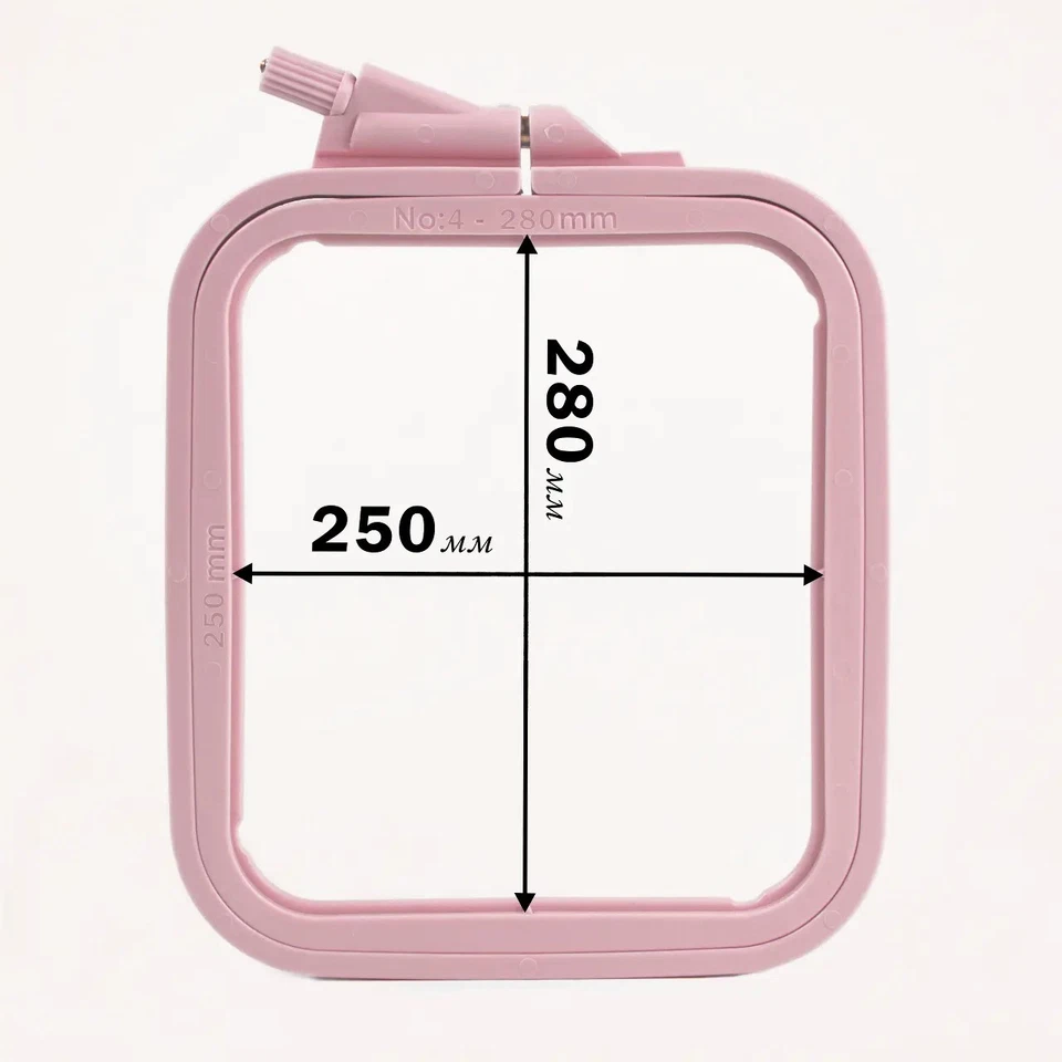 Hoops-Frame Square (Plastic) 250*280mm Nurge (Pink). Hand Embroidery Frames Hoop - Image 1 of 1