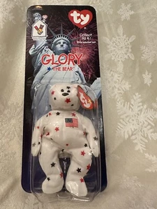 1998 Glory  The Bear McDonalds TY Beanie Baby Red White Blue Patriotic Toy - Picture 1 of 7