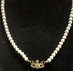 LOT OF 3:Vivienne Westwood DUPES Mini Bas Relief Pearl Choker Gold Tone - Picture 1 of 8