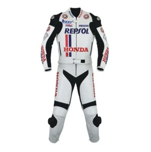 Manner Motorrad Rennen Lederkombi Sport Biker Rindsleder Anzug Leder Jacke Hose - Bild 1 von 6
