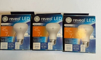 3 GE New Outdoor LED 45 Watt 7W R20  310 Lumens Model: 45678 - Image 1 of 4