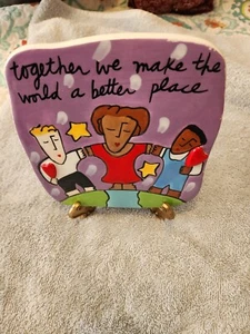 Sandra Magsamen Silvestri "Together We Make the World Better" Tile Plaque NWT - Picture 1 of 3