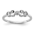 14k White Gold Polished Pearl Heart Ring Mounting - (no stones included)