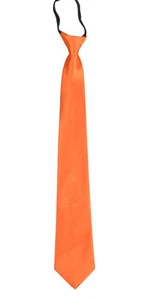 Plain Polyester Men's 2 or 3 inch Woven Pre-tied Zipper Neckties Various Colors - Picture 1 of 19