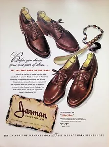 VINTAGE 1940s Print Ad ~ Jarman Shoes For Men ~ Try on a pair of Jarmans today - Picture 1 of 1