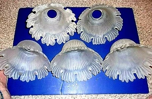 5 ANTIQUE CRYSTAL FROSTED HOLOPHANE PENDANT PRISMATIC CHANDELIER SHADES - Picture 1 of 4