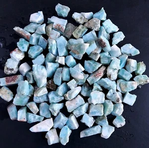 Lote de 100 piedras preciosas ásperas ásperas de larimar azul natural de 627 quilates sin pulir 10 mm #2444 - Imagen 1 de 6