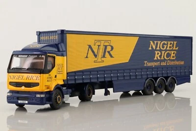 Corgi Modern Truck 75605 Renault Premium Curtainside  NIGEL RICE TRANSPORT 1:50 - Image 1 of 3
