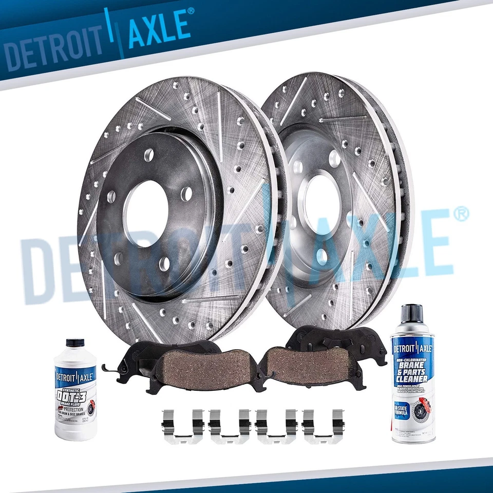 260mm Front Drilled Brake Rotors Ceramic Pad for 1990-1996 Subaru Legacy Impreza - Image 1 of 4