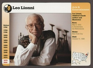 Leo Lionni  Grolier Story of America History Card Arts Entertainment