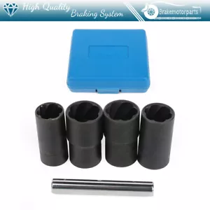 Twist Socket Wheel Lock Nut 1/2” Drive 17 19 21 22mm Removal Extractor Tool Set - Picture 1 of 24