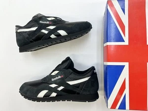 Vintage 90’s Reebok Classic Nylon Black White Junior Kids shoes. - Picture 1 of 7