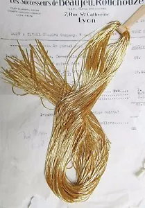 AUTHENTIC FRENCH Vintage Tiny Gold Metal Thread Check Purl Bullion Embroidery - Picture 1 of 1