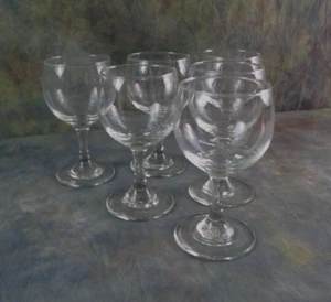 Lot of 6 Stemmed Clear Glass Burgundy Wine Glasses Goblets Celebrate Replacement - Picture 1 of 4