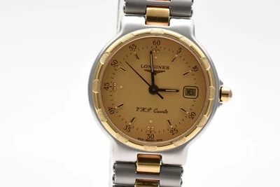 [NEAR MINT] Longines Conquest V.H.P VHP Gold Dial Quartz Watch FROM JAPAN - Image 1 of 4