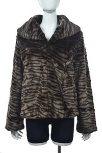 NUEVA Chaqueta Dale Dressin Mujer Talla M Negra Estampado Animal Piel Sintética Softshell - Imagen 1 de 6