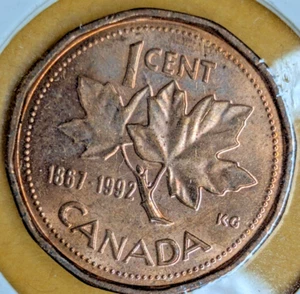 1992 Canada one cent penny - AU - Picture 1 of 2