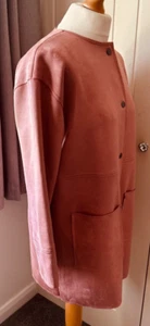 Marla Wynne Women's Faux Suede Mid-Length Jacket Coat Size S with Pockets - Picture 1 of 9